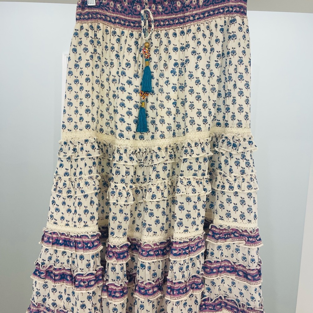 Bell Floral Bohemian Midi Skirt